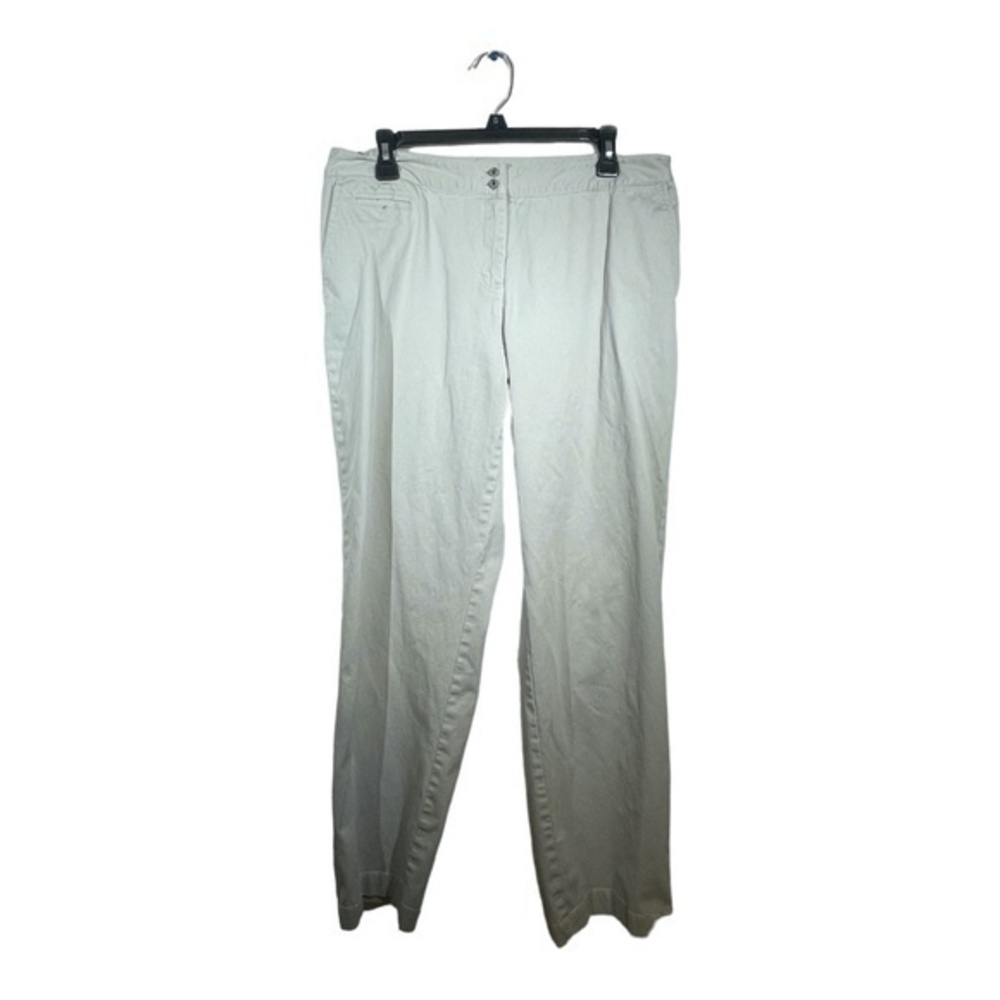 J. Jill Womens Straight Leg Light Grey Pants Denim/Canvas Stretch Size 14